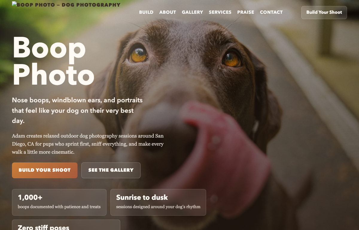 Boop Photo site preview