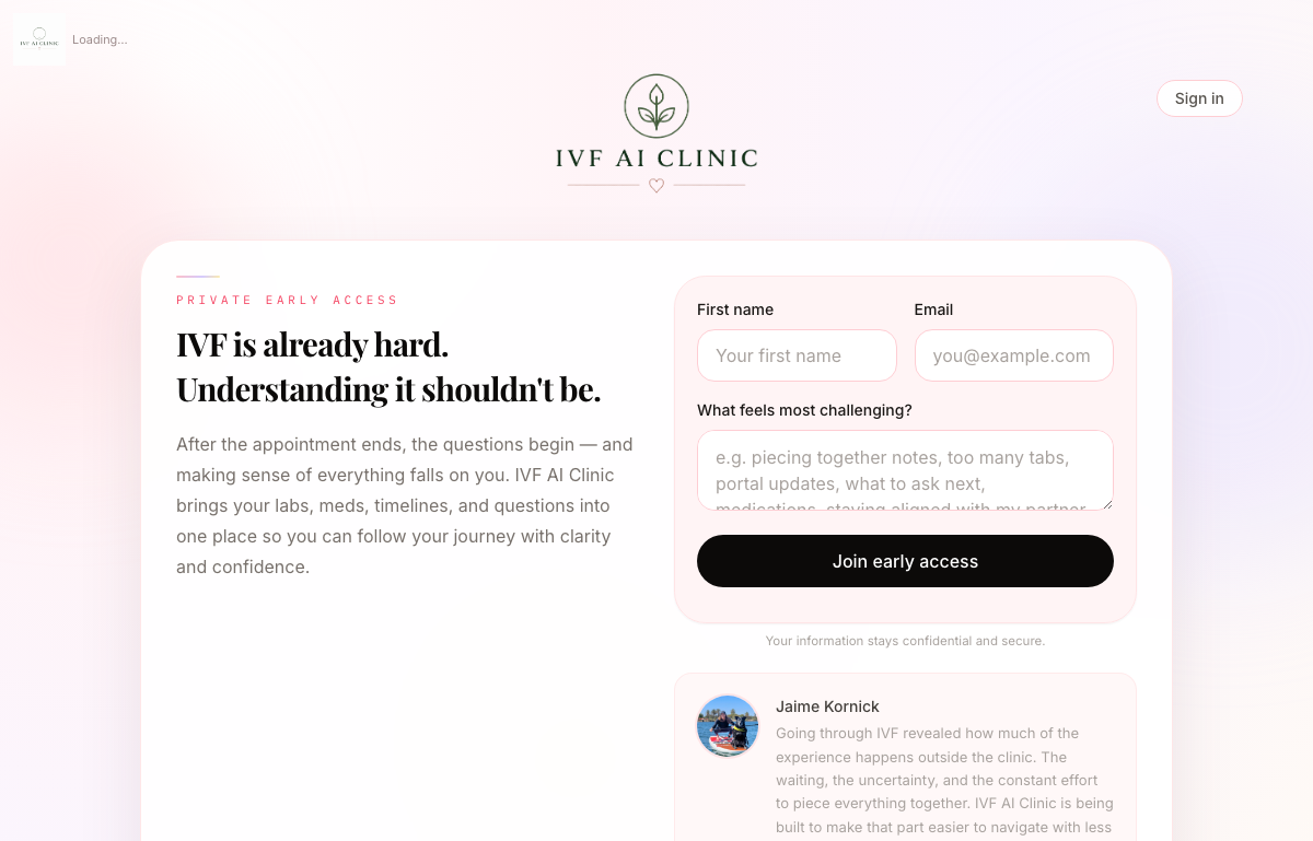 IVF AI Clinic site preview